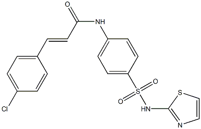 (E)-3-(4-chlorophenyl)-N-[4-(1,3-thiazol-2-ylsulfamoyl)phenyl]prop-2-enamide,,结构式