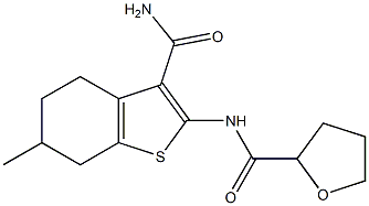 N-(3-carbamoyl-6-methyl-4,5,6,7-tetrahydro-1-benzothiophen-2-yl)oxolane-2-carboxamide Struktur