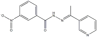 3-nitro-N-[(E)-1-pyridin-3-ylethylideneamino]benzamide 结构式