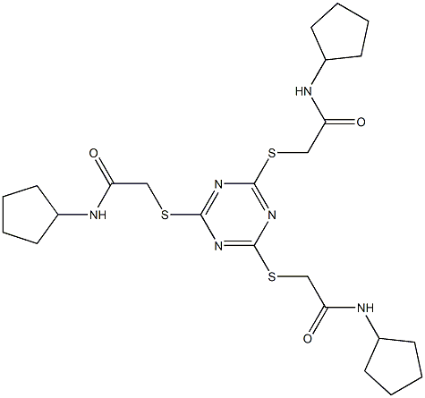  2-[[4,6-bis[[2-(cyclopentylamino)-2-oxoethyl]sulfanyl]-1,3,5-triazin-2-yl]sulfanyl]-N-cyclopentylacetamide