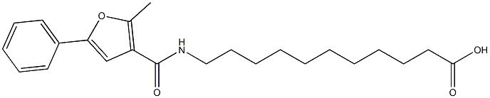 11-[(2-methyl-5-phenylfuran-3-carbonyl)amino]undecanoic acid Struktur