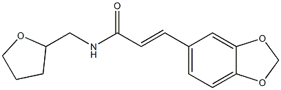 (E)-3-(1,3-benzodioxol-5-yl)-N-(oxolan-2-ylmethyl)prop-2-enamide Struktur