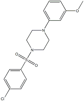 1-(4-chlorophenyl)sulfonyl-4-(3-methoxyphenyl)piperazine Struktur