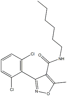 3-(2,6-dichlorophenyl)-N-hexyl-5-methyl-1,2-oxazole-4-carboxamide Structure