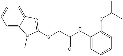 2-(1-methylbenzimidazol-2-yl)sulfanyl-N-(2-propan-2-yloxyphenyl)acetamide Structure