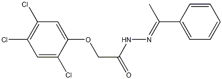 N-[(E)-1-phenylethylideneamino]-2-(2,4,5-trichlorophenoxy)acetamide 化学構造式