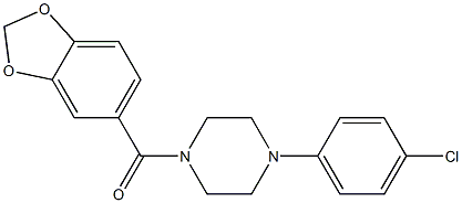 1,3-benzodioxol-5-yl-[4-(4-chlorophenyl)piperazin-1-yl]methanone Struktur