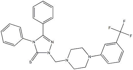 4,5-diphenyl-2-[[4-[3-(trifluoromethyl)phenyl]piperazin-1-yl]methyl]-1,2,4-triazole-3-thione,,结构式