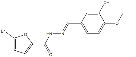 5-bromo-N-[(E)-(4-ethoxy-3-hydroxyphenyl)methylideneamino]furan-2-carboxamide Structure