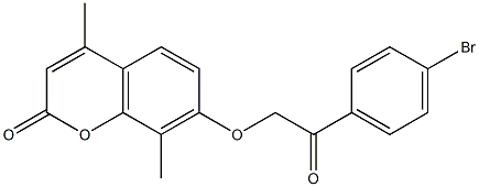 7-[2-(4-bromophenyl)-2-oxoethoxy]-4,8-dimethylchromen-2-one Struktur