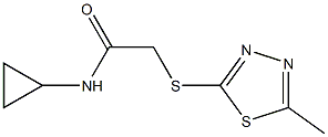 N-cyclopropyl-2-[(5-methyl-1,3,4-thiadiazol-2-yl)sulfanyl]acetamide 化学構造式