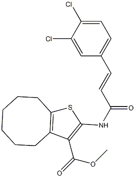 methyl 2-[[(E)-3-(3,4-dichlorophenyl)prop-2-enoyl]amino]-4,5,6,7,8,9-hexahydrocycloocta[b]thiophene-3-carboxylate Struktur