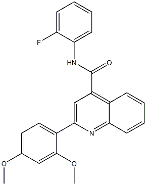 2-(2,4-dimethoxyphenyl)-N-(2-fluorophenyl)quinoline-4-carboxamide Struktur