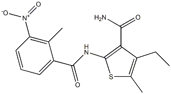 4-ethyl-5-methyl-2-[(2-methyl-3-nitrobenzoyl)amino]thiophene-3-carboxamide Structure