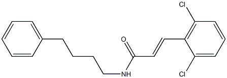 (E)-3-(2,6-dichlorophenyl)-N-(4-phenylbutyl)prop-2-enamide Struktur