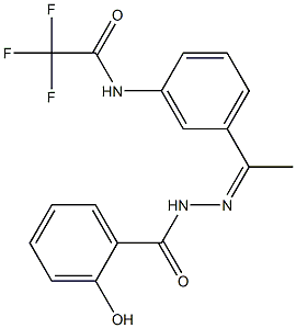 2-hydroxy-N-[(Z)-1-[3-[(2,2,2-trifluoroacetyl)amino]phenyl]ethylideneamino]benzamide|