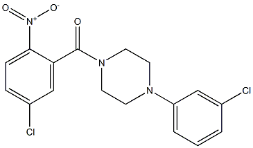 (5-chloro-2-nitrophenyl)-[4-(3-chlorophenyl)piperazin-1-yl]methanone Structure