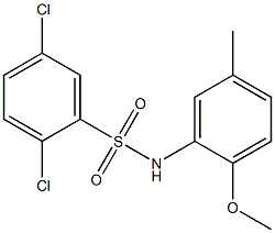 2,5-dichloro-N-(2-methoxy-5-methylphenyl)benzenesulfonamide 化学構造式
