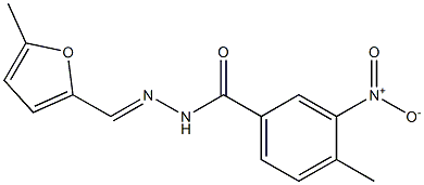 4-methyl-N-[(E)-(5-methylfuran-2-yl)methylideneamino]-3-nitrobenzamide 结构式