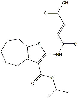 (E)-4-oxo-4-[(3-propan-2-yloxycarbonyl-5,6,7,8-tetrahydro-4H-cyclohepta[b]thiophen-2-yl)amino]but-2-enoic acid Structure