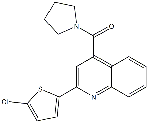 [2-(5-chlorothiophen-2-yl)quinolin-4-yl]-pyrrolidin-1-ylmethanone Structure