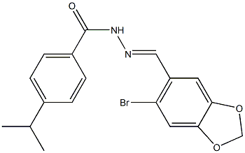 N-[(E)-(6-bromo-1,3-benzodioxol-5-yl)methylideneamino]-4-propan-2-ylbenzamide Structure