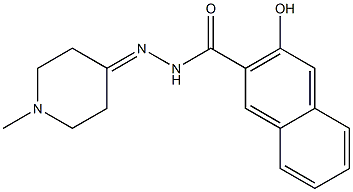 3-hydroxy-N-[(1-methylpiperidin-4-ylidene)amino]naphthalene-2-carboxamide Struktur