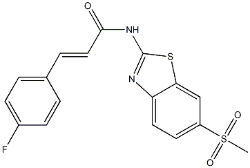 (E)-3-(4-fluorophenyl)-N-(6-methylsulfonyl-1,3-benzothiazol-2-yl)prop-2-enamide Struktur