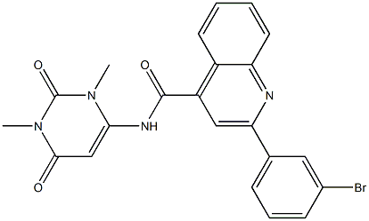 2-(3-bromophenyl)-N-(1,3-dimethyl-2,6-dioxopyrimidin-4-yl)quinoline-4-carboxamide Struktur