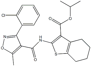 propan-2-yl 2-[[3-(2-chlorophenyl)-5-methyl-1,2-oxazole-4-carbonyl]amino]-4,5,6,7-tetrahydro-1-benzothiophene-3-carboxylate Structure