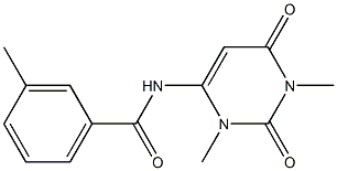 N-(1,3-dimethyl-2,6-dioxopyrimidin-4-yl)-3-methylbenzamide Struktur