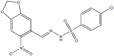 4-chloro-N-[(E)-(6-nitro-1,3-benzodioxol-5-yl)methylideneamino]benzenesulfonamide Structure