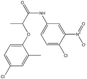 2-(4-chloro-2-methylphenoxy)-N-(4-chloro-3-nitrophenyl)propanamide 化学構造式