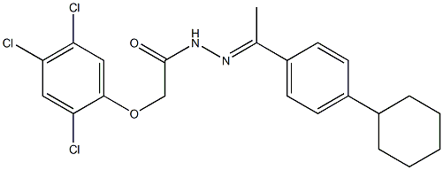 N-[(E)-1-(4-cyclohexylphenyl)ethylideneamino]-2-(2,4,5-trichlorophenoxy)acetamide Struktur