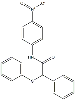 N-(4-nitrophenyl)-2-phenyl-2-phenylsulfanylacetamide 化学構造式