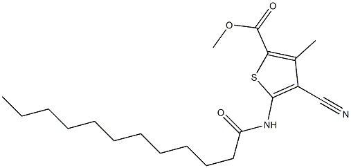 methyl 4-cyano-5-(dodecanoylamino)-3-methylthiophene-2-carboxylate Structure