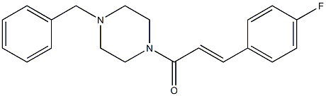 (E)-1-(4-benzylpiperazin-1-yl)-3-(4-fluorophenyl)prop-2-en-1-one 化学構造式