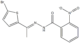 N-[(E)-1-(5-bromothiophen-2-yl)ethylideneamino]-2-nitrobenzamide 化学構造式