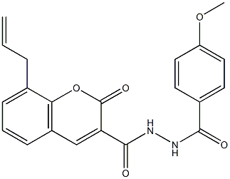 N'-(4-methoxybenzoyl)-2-oxo-8-prop-2-enylchromene-3-carbohydrazide 结构式