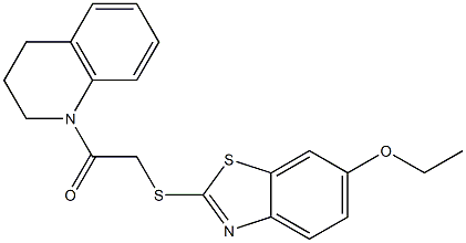 1-(3,4-dihydro-2H-quinolin-1-yl)-2-[(6-ethoxy-1,3-benzothiazol-2-yl)sulfanyl]ethanone Struktur