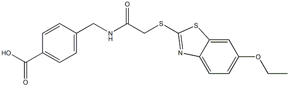 4-[[[2-[(6-ethoxy-1,3-benzothiazol-2-yl)sulfanyl]acetyl]amino]methyl]benzoic acid Struktur