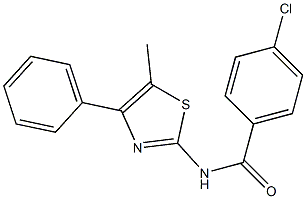 4-chloro-N-(5-methyl-4-phenyl-1,3-thiazol-2-yl)benzamide 化学構造式