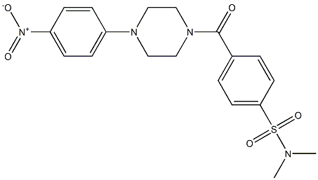 N,N-dimethyl-4-[4-(4-nitrophenyl)piperazine-1-carbonyl]benzenesulfonamide Struktur