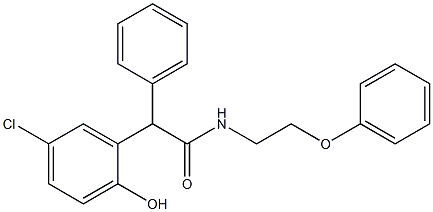 2-(5-chloro-2-hydroxyphenyl)-N-(2-phenoxyethyl)-2-phenylacetamide 化学構造式