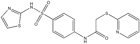 2-pyridin-2-ylsulfanyl-N-[4-(1,3-thiazol-2-ylsulfamoyl)phenyl]acetamide Structure