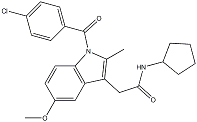 2-[1-(4-chlorobenzoyl)-5-methoxy-2-methylindol-3-yl]-N-cyclopentylacetamide 化学構造式