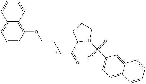 N-(2-naphthalen-1-yloxyethyl)-1-naphthalen-2-ylsulfonylpyrrolidine-2-carboxamide 化学構造式