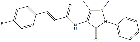 (E)-N-(1,5-dimethyl-3-oxo-2-phenylpyrazol-4-yl)-3-(4-fluorophenyl)prop-2-enamide 化学構造式