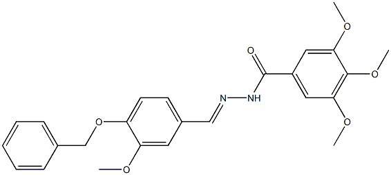 3,4,5-trimethoxy-N-[(E)-(3-methoxy-4-phenylmethoxyphenyl)methylideneamino]benzamide Struktur