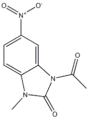 3-acetyl-1-methyl-5-nitrobenzimidazol-2-one Structure